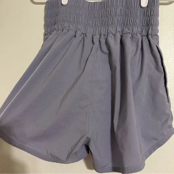 Nike Women's Gray Purple Dri-FIT Elastic Shorts - Picture 2 of 5